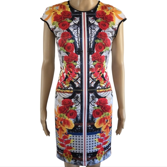 Clover Canyon White & Red Sheath Mini Dress, Bodycon Dress, Size S - Picture 2 of 15